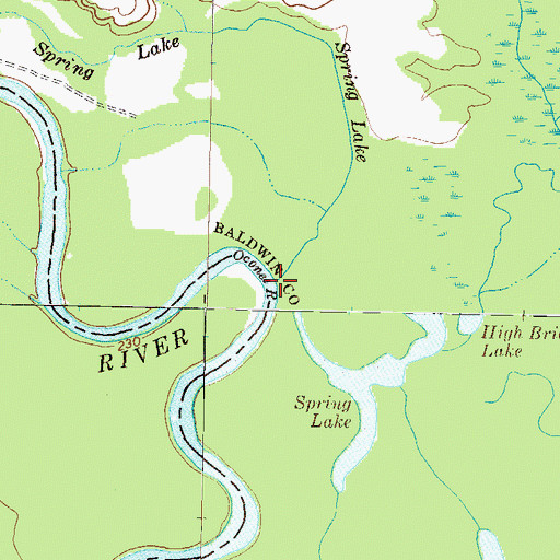 Topographic Map of Spring Lake, GA