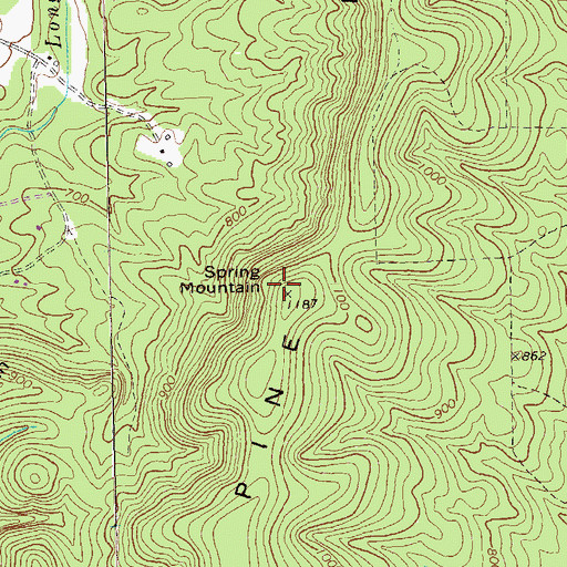 Topographic Map of Spring Mountain, GA