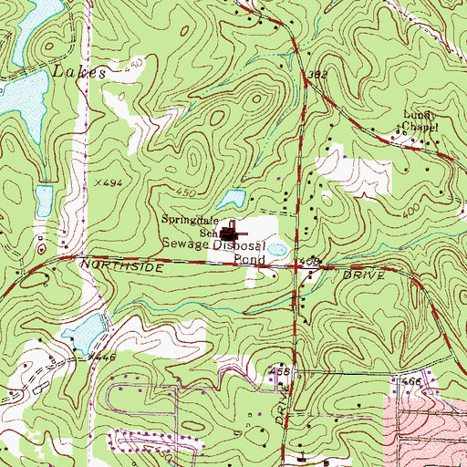 Topographic Map of Springdale School, GA