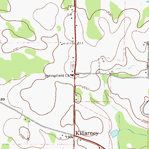 Topographic Map of Springfield Missionary Baptist Church, GA