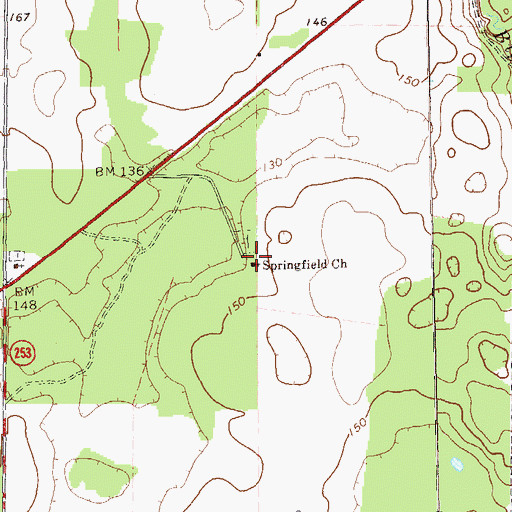 Topographic Map of Springfield Church, GA