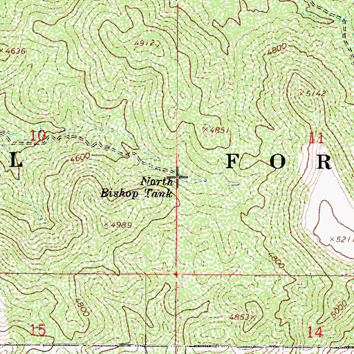 Topographic Map of North Bishop Tank, AZ