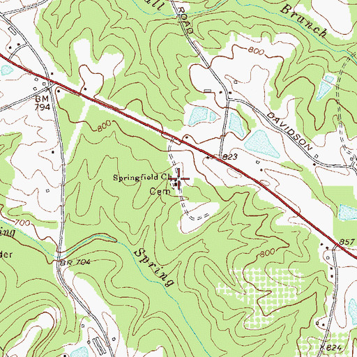Topographic Map of Springfield Church, GA