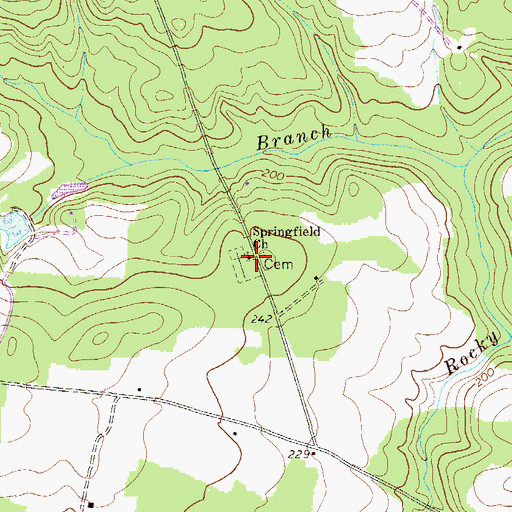 Topographic Map of Springfield Church, GA
