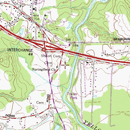 Topographic Map of Springfield Church, GA