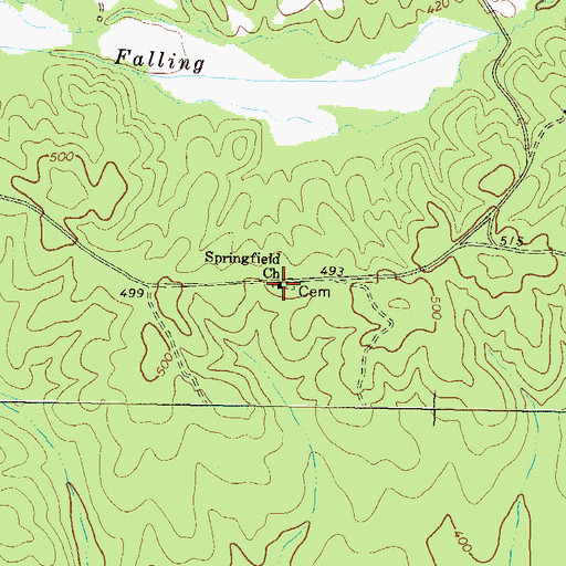Topographic Map of Springfield Church, GA
