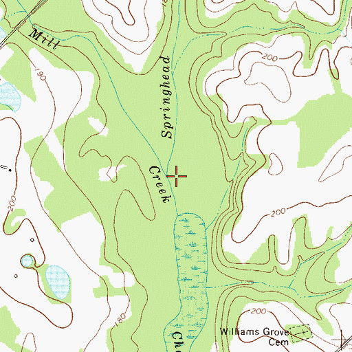 Topographic Map of Springhead Creek, GA