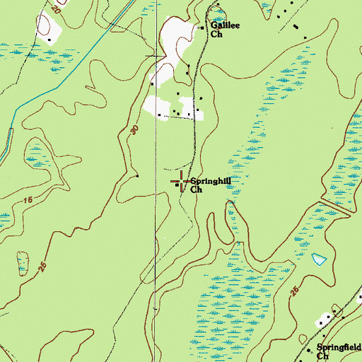 Topographic Map of Springhill Church, GA