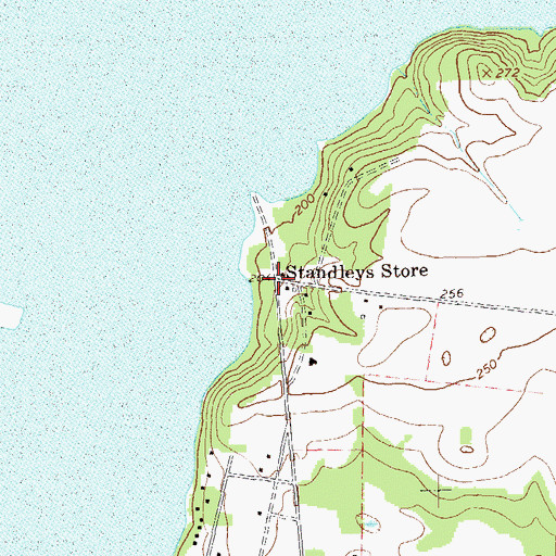 Topographic Map of Standleys Store, GA