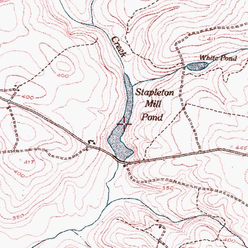 Topographic Map of Stapleton Mill Pond, GA