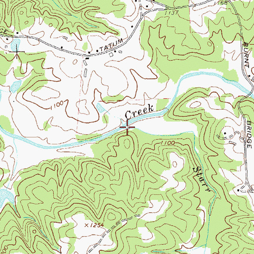 Topographic Map of Starr Creek, GA
