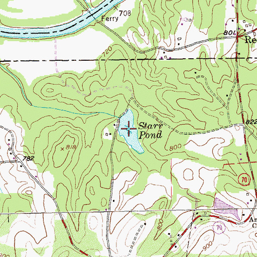 Topographic Map of Starr Pond, GA