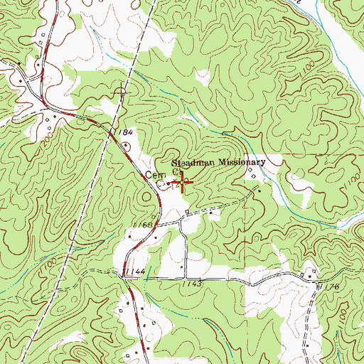Topographic Map of Steadman Missionary Church, GA