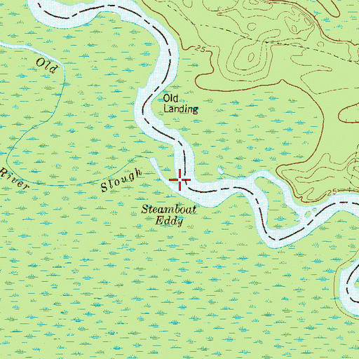 Topographic Map of Steamboat Eddy, GA