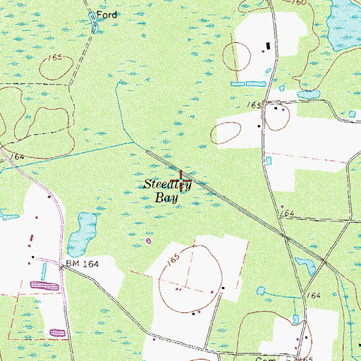 Topographic Map of Steedley Bay, GA