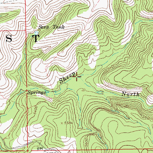 Topographic Map of North Corral Creek, AZ