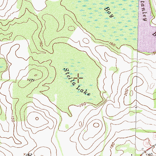 Topographic Map of Stella Lake, GA