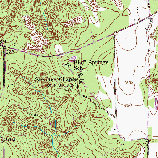 Topographic Map of Stephen Chapel, GA