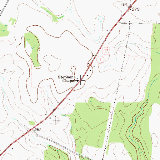 Topographic Map of Stephens Chapel, GA