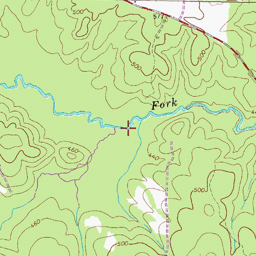 Topographic Map of Stephens Creek, GA