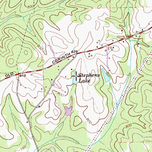 Topographic Map of Stephens Lake, GA