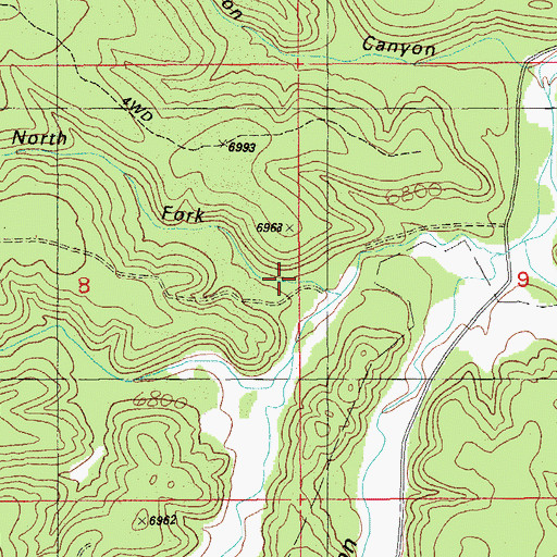 Topographic Map of North Fork Black Canyon, AZ