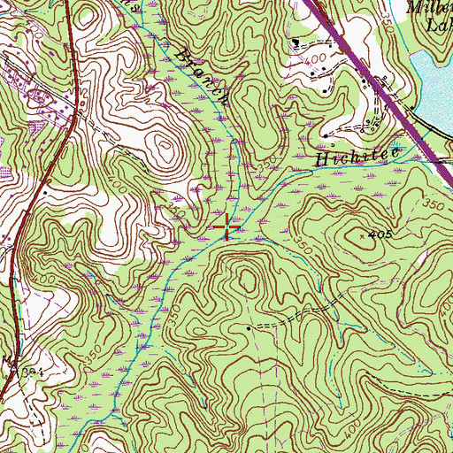 Topographic Map of Stevens Branch, GA