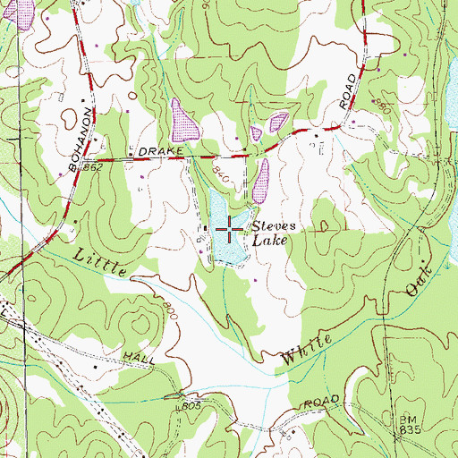 Topographic Map of Stevens Lake, GA