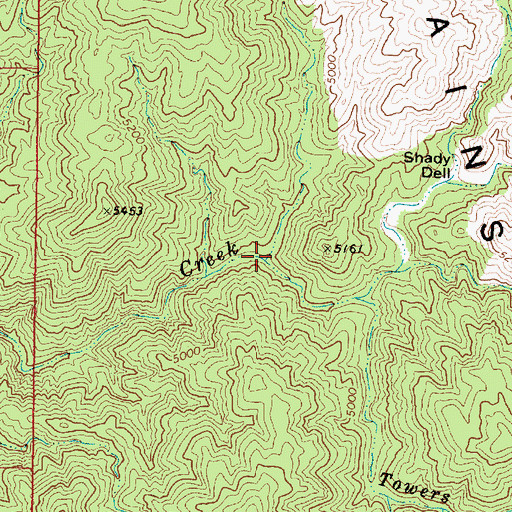 Topographic Map of North Fork Blind Indian Creek, AZ