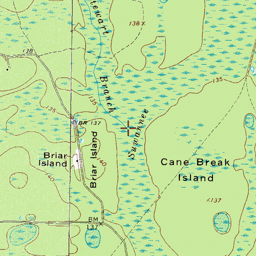 Topographic Map of Stewart Branch, GA