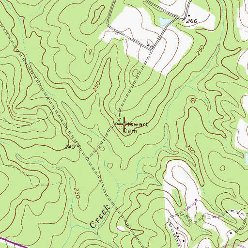 Topographic Map of Stewart Cemetery, GA