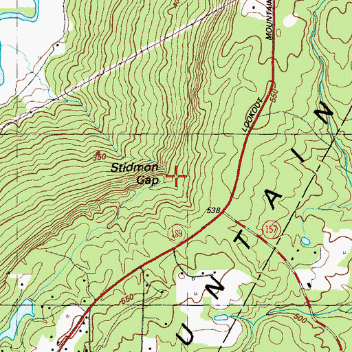Topographic Map of Stidmon Gap, GA
