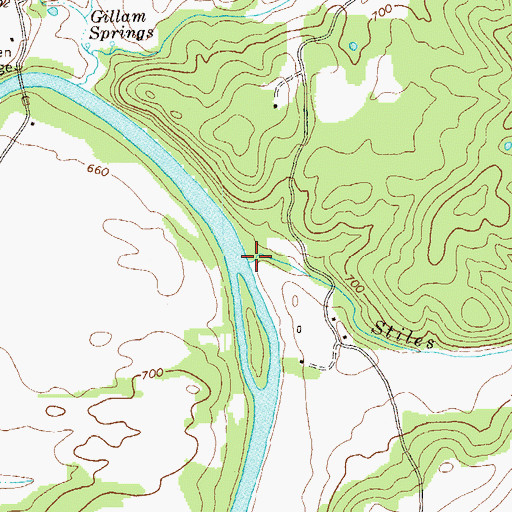 Topographic Map of Stiles Creek, GA