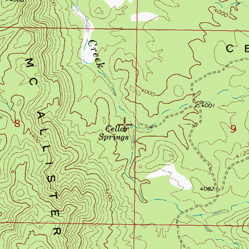 Topographic Map of North Fork Cellar Springs Creek, AZ