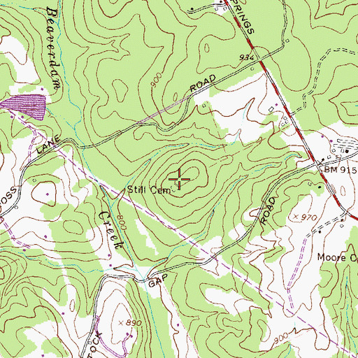 Topographic Map of Still Cemetery, GA