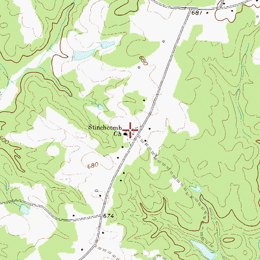 Topographic Map of Stinchcomb Church, GA