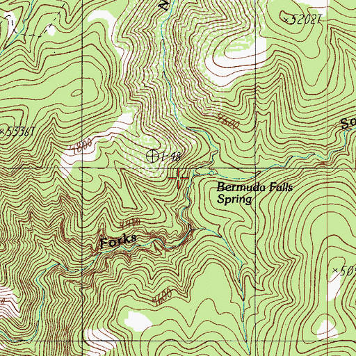 Topographic Map of North Fork Cooper Forks, AZ