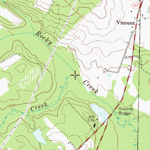 Topographic Map of Stitchihatchie Creek, GA
