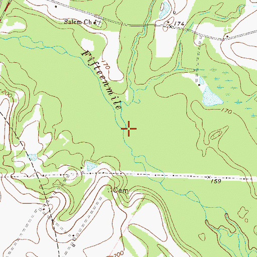 Topographic Map of Stocking Head Creek, GA
