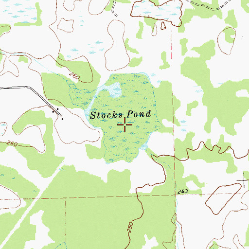 Topographic Map of Stocks Pond, GA