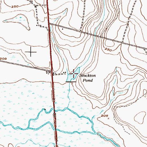 Topographic Map of Stockton Pond, GA