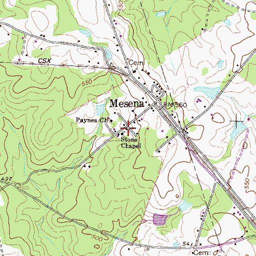 Topographic Map of Stone Chapel, GA
