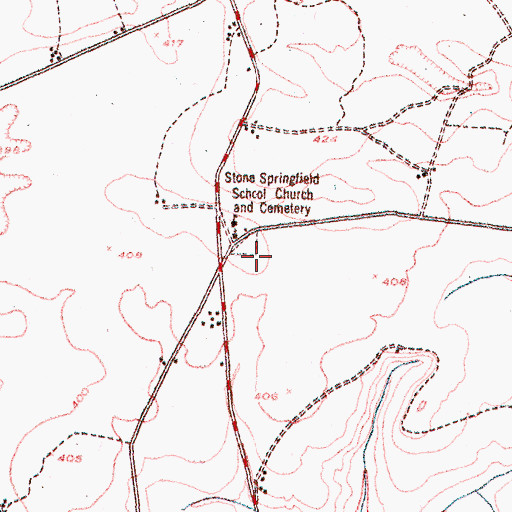 Topographic Map of Stone Springfield Cemetery, GA