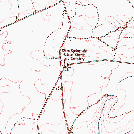 Topographic Map of Stone Springfield Church, GA