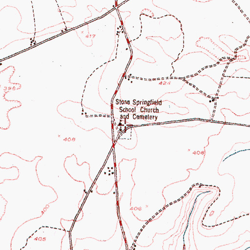 Topographic Map of Stone Springfield School, GA