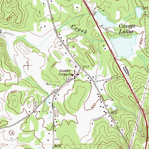 Topographic Map of Stoner Chapel, GA