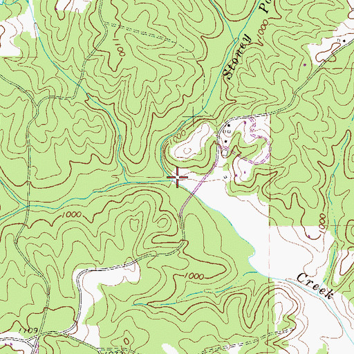 Topographic Map of Stoney Branch, GA