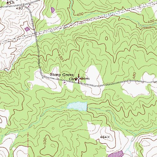 Topographic Map of Stony Grove Church, GA
