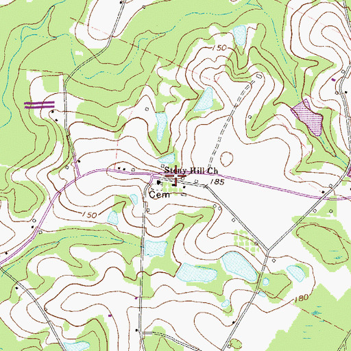 Topographic Map of Stony Hill Church, GA