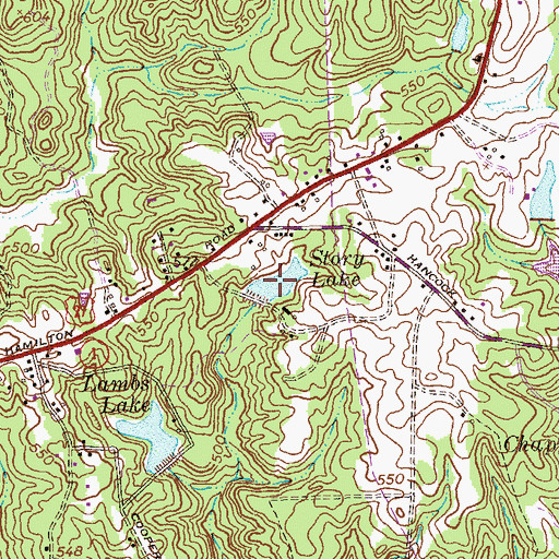 Topographic Map of Story Lake, GA